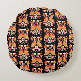 Almofada Redonda Folk Art Owl