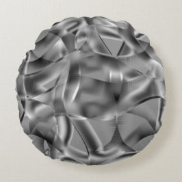 Almofada Redonda Formas de cinza curvas, com tons luminosos
