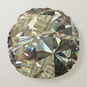 Almofada Redonda Formas triangulares de diamante: textura em camada