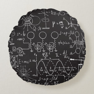 Almofada Redonda Fórmulas Científicas: Padrão de Cálculos do Quadro