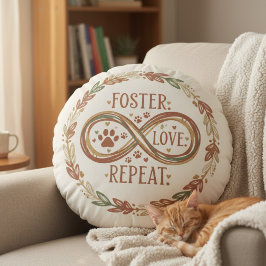 Almofada Redonda Foster Love Repetir para Pet Fosters
