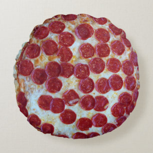 Almofada Redonda Foto da pizza de Pepperoni