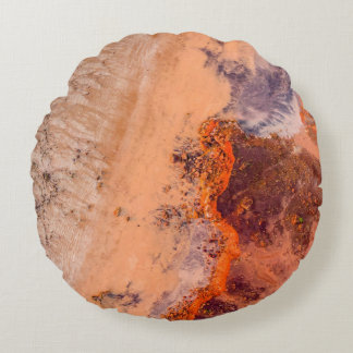 Almofada Redonda Fotografia aérea das montanhas pela manhã