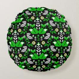 Almofada Redonda Fox Nordic Scandinavian Folart Tablecloth