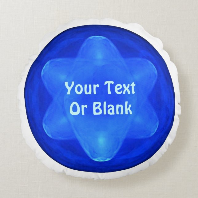 Almofada Redonda Fractal Bluestar (Frente)