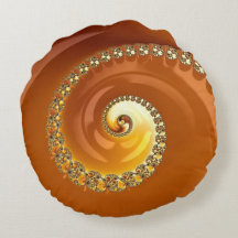 Fractal Espiral Gradiente Laranja Dourado abstrato