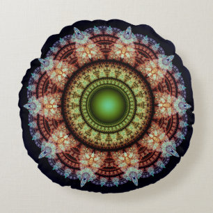 Almofada Redonda fractal oriental esplêndido ornamento