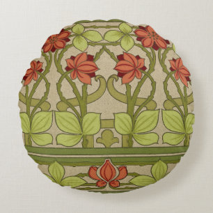 Almofada Redonda Frieze Border Art Nouveau Floral