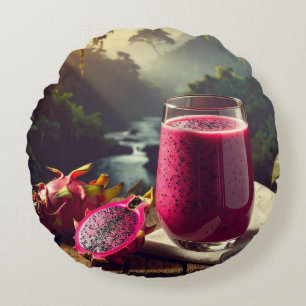 Almofada Redonda FRUTA DRAGÃO VERMELHA (Venus Pitahaya) - FRUTAS EX