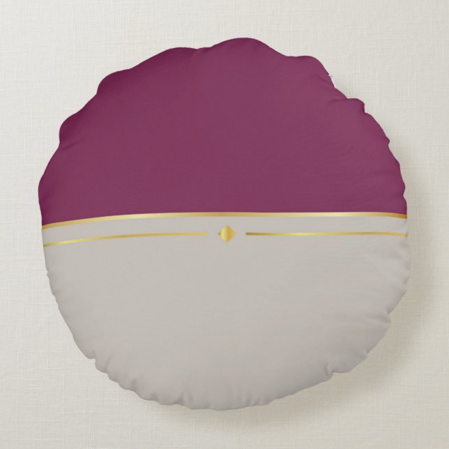 Almofada Redonda Fuchsia e Taupe Haven (Verso)