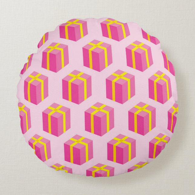 Almofada Redonda Fundo com presentes (Frente)