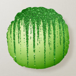Almofada Redonda Fundo de gotejamento com brilho verde