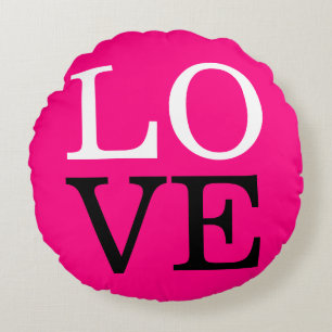 Almofada Redonda Fundo de Rosa Amor Casamento