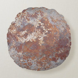 Almofada Redonda Fundo de Textura Metálica Rusty