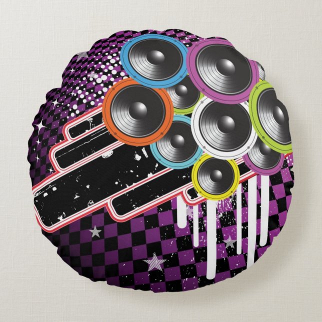 Almofada Redonda Fundo do Grunge (Frente)