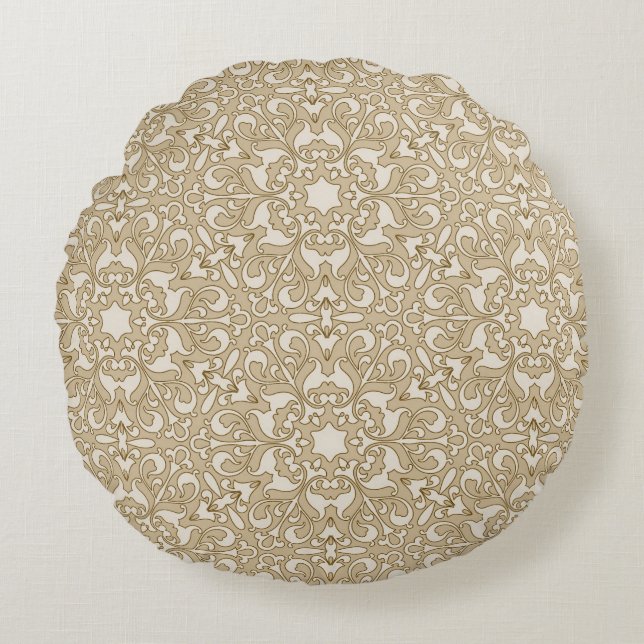 Almofada Redonda Fundo ornamentado floral (Frente)