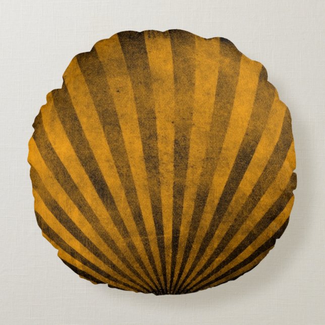 Almofada Redonda Fundo retro do teste padrão (Frente)