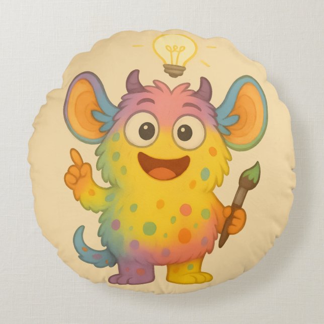 Almofada Redonda Funkel Kissen – Das kreative ADHS-Monster (Frente)