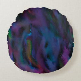 Almofada Redonda Funky abstrato smokey purga a cor da água