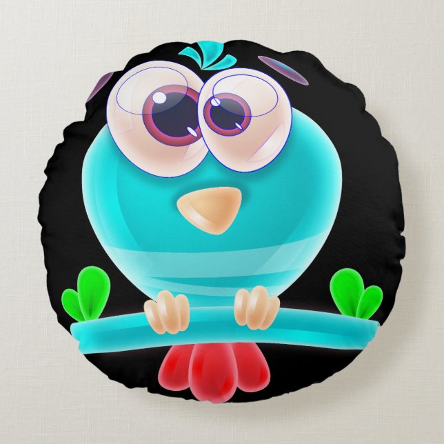 Almofada Redonda Funky Birdie Round Pillow (Frente)