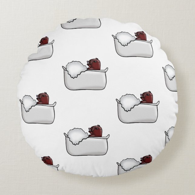 Almofada Redonda Funny Capybara (Frente)