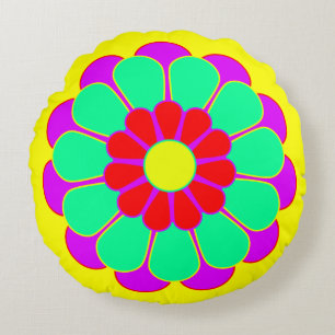 Almofada Redonda Funny Flower Power Bloom I