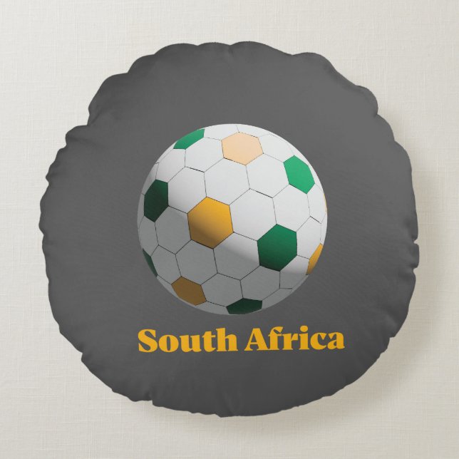 Almofada Redonda Futebol da África do Sul (Frente)