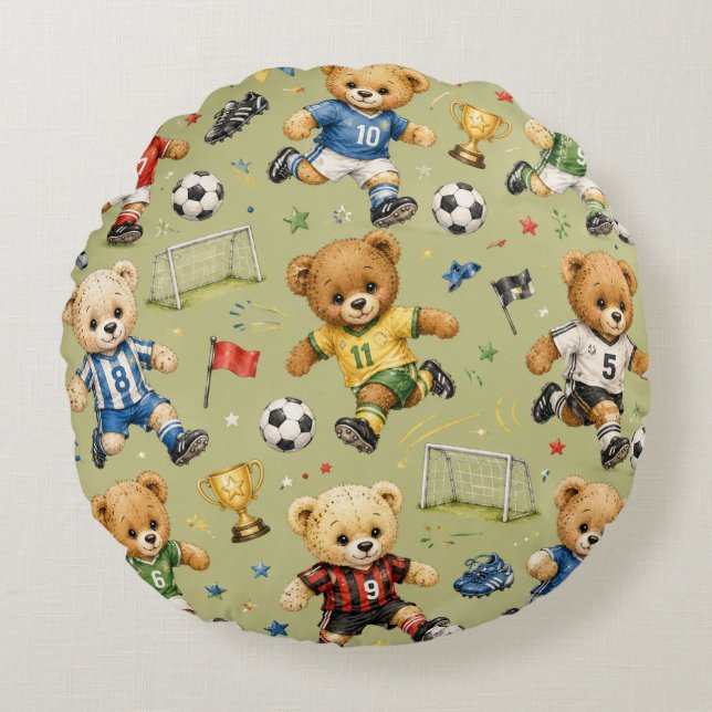 Almofada Redonda Futuro Time Estrela Equipe Teddy (Frente)
