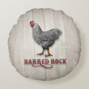 Almofada Redonda Galinha de Pedra Barred