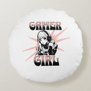 Almofada Redonda Gamer Girl Jogos