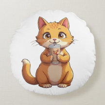 Gatinho Bebendo Café