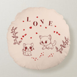 Almofada Redonda Gatinho no Amor