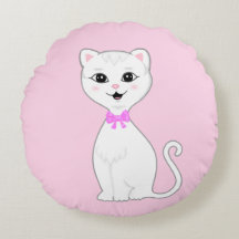 Gato Branco Esperto Fofo Cartoon