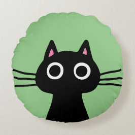 Almofada Redonda Gato de Gatinho Preto Quirky | Legal Cat Lover