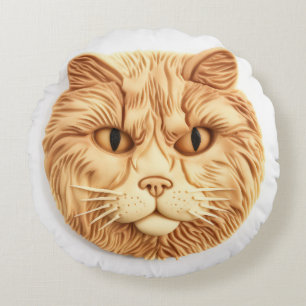 Almofada Redonda Gato Maine Coon Inspirado em 3D