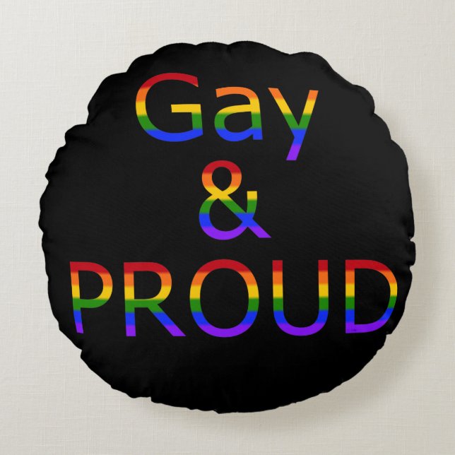 Almofada Redonda Gay de queda e orgulho (Frente)
