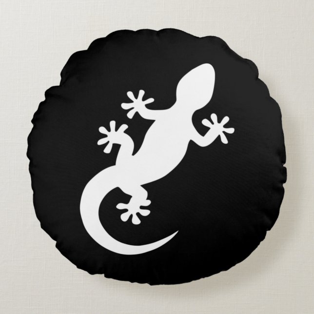 Almofada Redonda Gecko noir et blanc (Frente)