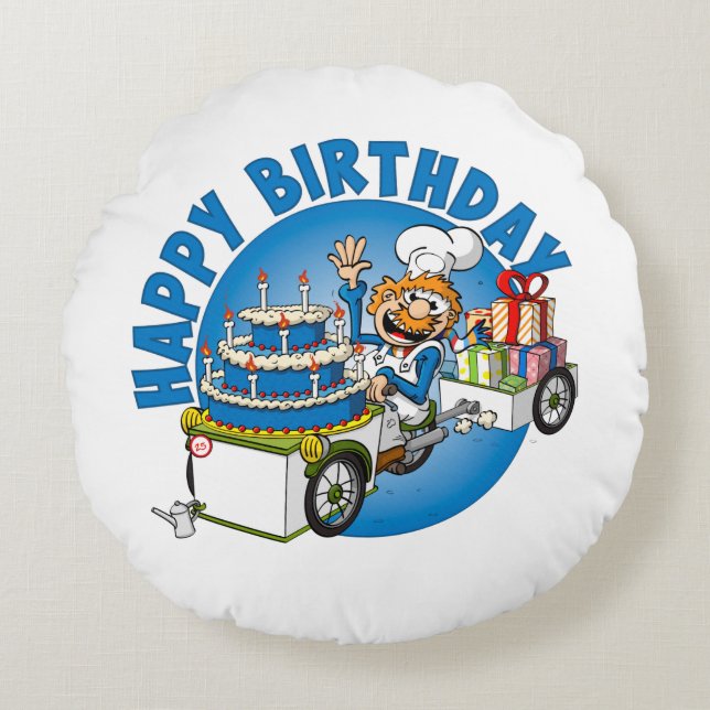 Almofada Redonda Gelukkige verjaardag (Frente)