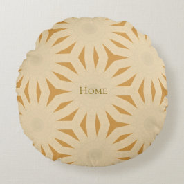 Almofada Redonda Geometria Golden Sunburst