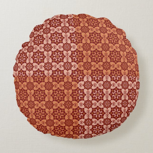 Almofada Redonda Geometric Patchwork Throw Pillow – Modern Purple C (Frente)