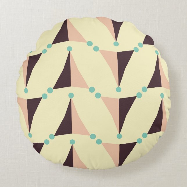 Almofada Redonda Geometric pattern in retro vibe (Frente)