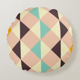 Almofada Redonda Geometric pattern overlapping diamonds & triangle