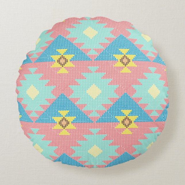 Almofada Redonda Geometric seamless pattern design,  home decor ide (Frente)