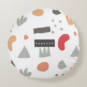 Almofada Redonda Geométrico,abstrato,mínimo,moderno,pastel Round P