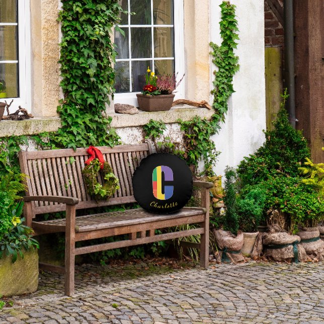 Almofada Redonda Geométrico colorido moderno (Criador carregado)