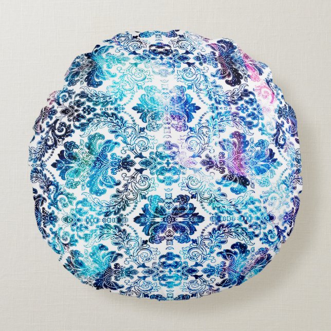 Almofada Redonda Geometry repeat pattern with texture backgroundabs (Frente)