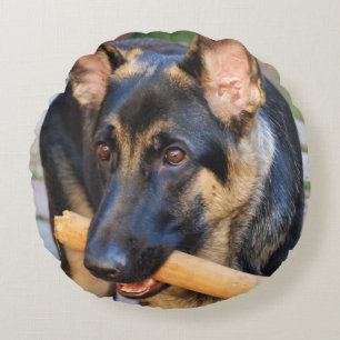 Almofada Redonda german shepherd por Shirley Taylor