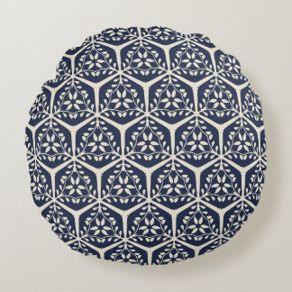 Almofada Redonda Gilded Garden Lattice - Flor de Meia-Noite
