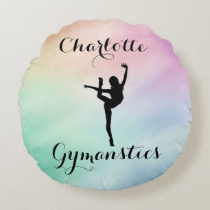 Almofada Redonda Ginástica Pastel Purple Green Personalizada