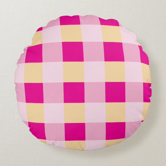 Almofada Redonda Gingham Pattern (Frente)